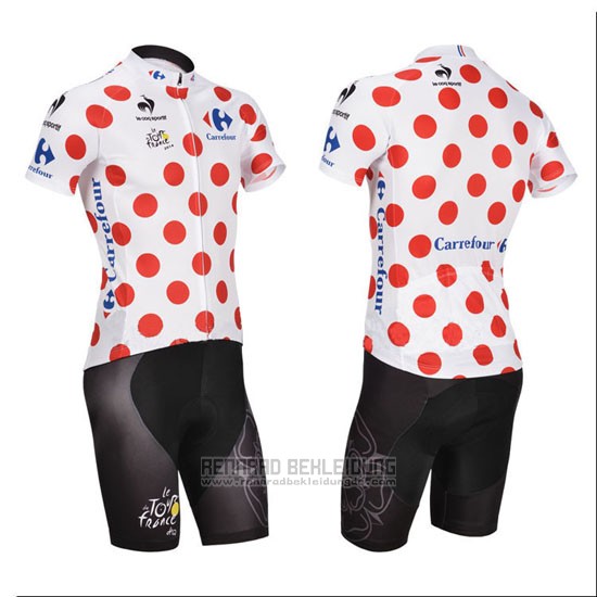 2014 Fahrradbekleidung Tour de France Wei und Rot Trikot Kurzarm und Tragerhose